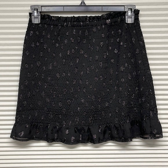 Glassons Dresses & Skirts - 14 // Glassons NWT Black Dot Patterned Ruffle Hem Pull On Mini Skirt